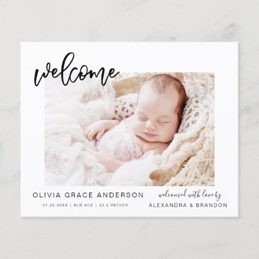 Budget Simple Baby Announction Foto Collage Flye Flyer (Vorne)