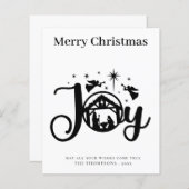 Budget Simple Black and White Christmas Card (Vorne/Hinten)