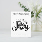 Budget Simple Black and White Christmas Card (Stehend Vorderseite)