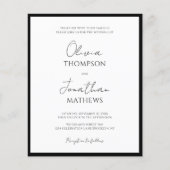 BUDGET Simple Black Tie White Script Wedding (Vorderseite)