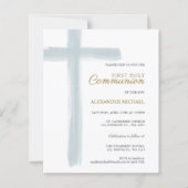 Budget Simple Blue Cross Boy First Holy Communion (Vorderseite)