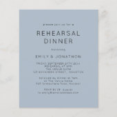 Budget Simple Blue Probe Dinner Hochzeit Einladung (Vorderseite)