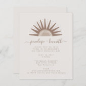 Budget Simple Boho Sun Taupe Wedding Einladung (Vorne/Hinten)