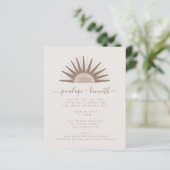 Budget Simple Boho Sun Taupe Wedding Einladung (Stehend Vorderseite)