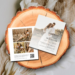 Budget Simple Calligraphy QR Code Foto Wedding