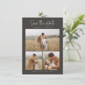 Budget Simple Calligraphy Script Modern Four Foto Save The Date (Stehend Vorderseite)