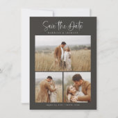 Budget Simple Calligraphy Script Modern Four Foto Save The Date (Vorderseite)