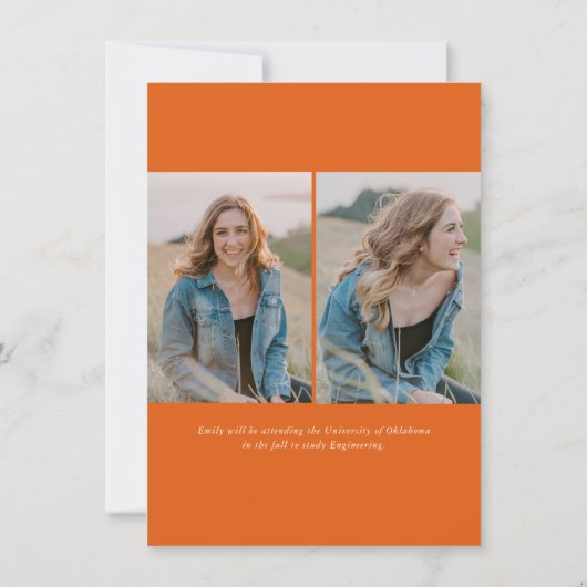 Budget Simple Calligraphy Three Foto Abschluss Ankündigung (Rückseite)