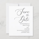 Budget Simple Calligraphy Wedding Save the Dates (Vorderseite)