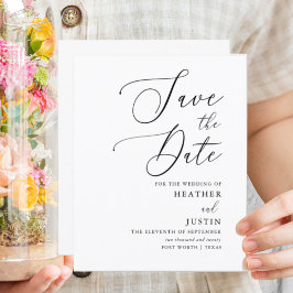 Budget Simple Calligraphy Wedding Save the Dates