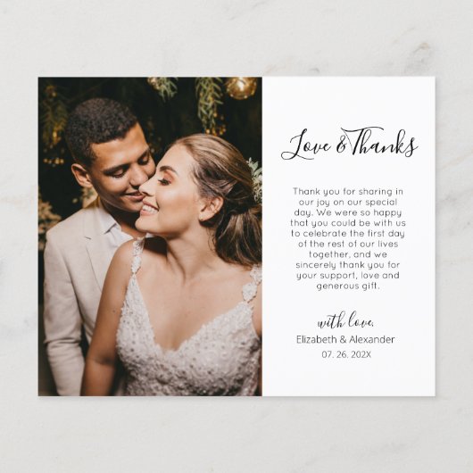 Budget Simple Collage Wedding Danke Flyer (Hinten)