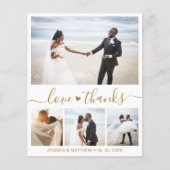 Budget Simple Collage Wedding Danke Flyer (Vorne)
