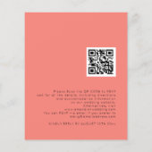 Budget Simple Coral Rose QR Code Hochzeit Einladun (Rückseite)