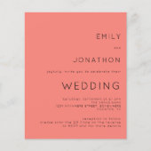 Budget Simple Coral Rose QR Code Hochzeit Einladun (Vorderseite)