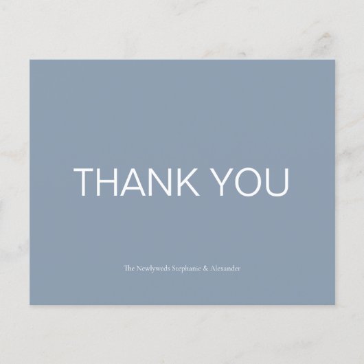 Budget Simple Dusty Blue Landscape Danke Karte (Vorderseite)