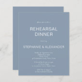 Budget Simple Dusty Blue Probe Dinner Einladung (Vorne/Hinten)