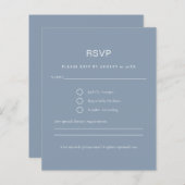 Budget Simple Dusty Blue RSVP Card (Vorne/Hinten)
