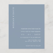Budget Simple Dusty Blue Wedding Einladung (Vorderseite)