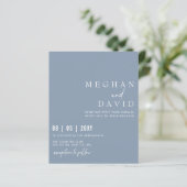 Budget Simple Dusty Blue Wedding Einladung (Stehend Vorderseite)