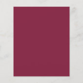 Budget Simple Elegant Cranberry Wedding Menu Flyer (Hinten)