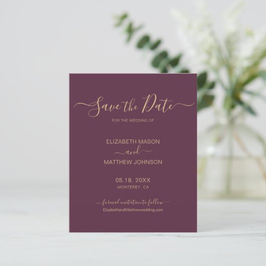 Budget Simple Elegant Script Save the Date Flyer (Stehend Vorderseite)