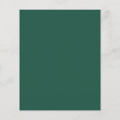 Budget Simple Elegante Emerald Green Wedding Menu (Rückseite)