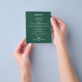 Budget Simple Elegante Emerald Green Wedding Menu Flyer (Gruppe)
