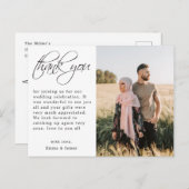 Budget Simple Elegante Text Foto Hochzeit Vielen D Postkarte (Vorne/Hinten)