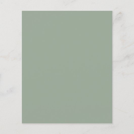 Budget Simple Foliage Green Wedding Einladung (Rückseite)