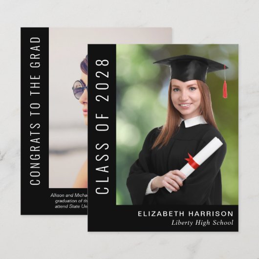 Budget Simple Foto Black Abschluss (Vorne/Hinten)