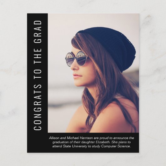 Budget Simple Foto Black Abschluss (Rückseite)