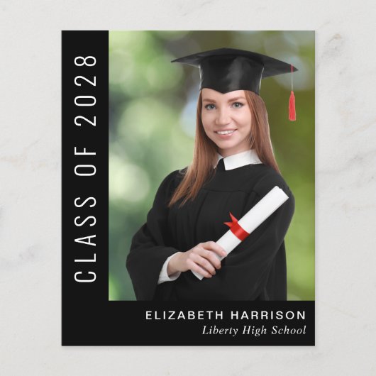 Budget Simple Foto Black Abschluss (Vorderseite)