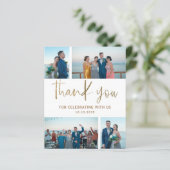 Budget Simple Foto Collage Danke Hochzeit (Stehend Vorderseite)