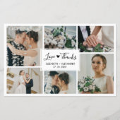 Budget Simple Foto Collage Wedding Danke Karte (Vorderseite)