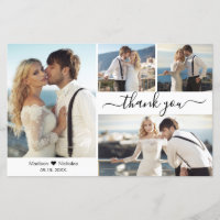 Budget Simple Foto Collage Wedding Danke Karte