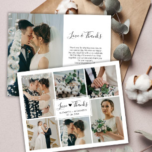 Budget Simple Foto Collage Wedding Danke Karte
