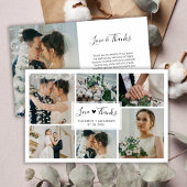 Budget Simple Foto Collage Wedding Danke Karte