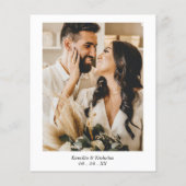 Budget Simple Foto Monogram Wedding Vielen Dank (Rückseite)