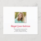 Budget Simple Foto Roter Abschluss Ankündigung (Rückseite)