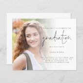 Budget Simple Foto Script 2022 Abschluss Einladung (Vorne/Hinten)