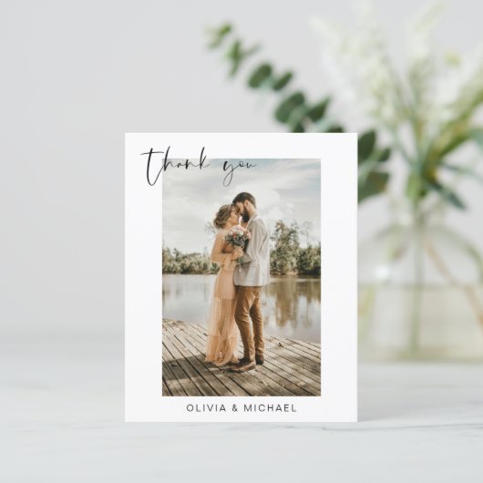 Budget Simple Foto Wedding Elegante Dankeschön Car (Stehend Vorderseite)