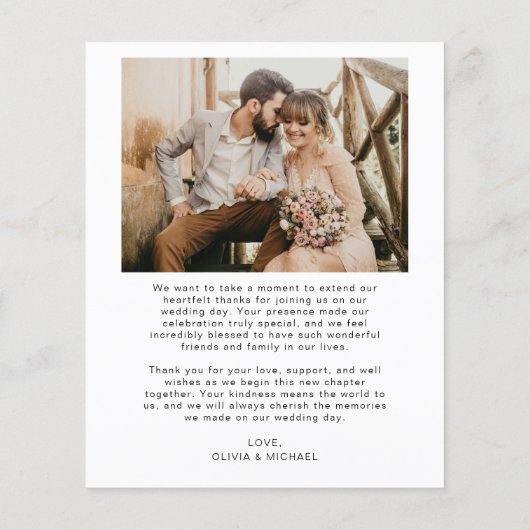 Budget Simple Foto Wedding Elegante Dankeschön Car (Rückseite)