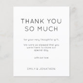 Budget Simple Foto Wedding Schwarz-weiß Danke (Vorderseite)