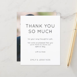 Budget Simple Foto Wedding Schwarz-weiß Danke