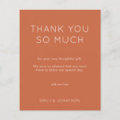 Budget Simple Foto Wedding Terracotta Vielen Dank (Vorderseite)