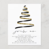 Budget Simple Gold Black Tree Weihnachts-Party (Vorderseite)