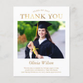 Budget Simple Gold Foto Abschluss Vielen Dank (Vorderseite)