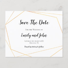 Budget Simple Gold Geometric Save the Date
