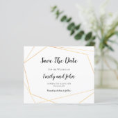 Budget Simple Gold Geometric Save the Date (Stehend Vorderseite)
