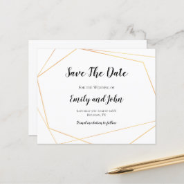 Budget Simple Gold Geometric Save the Date